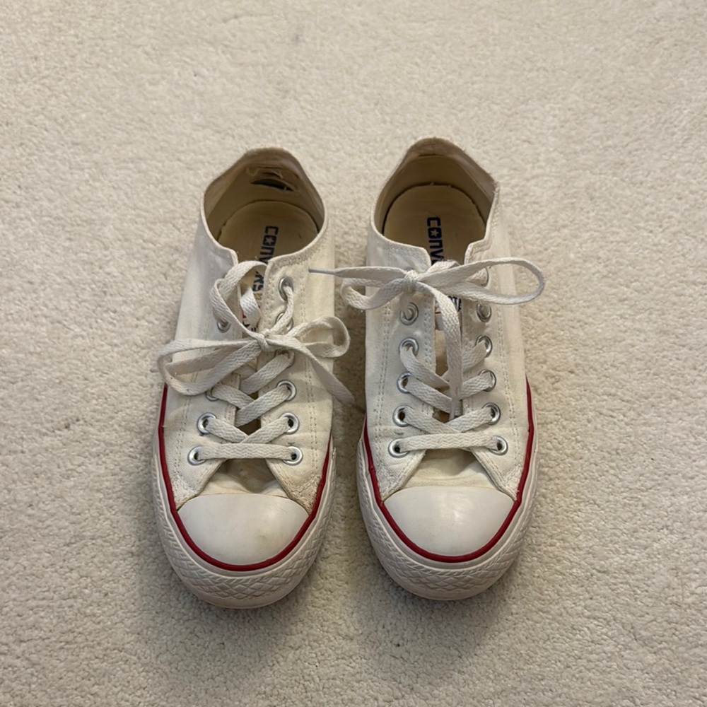 Converse White and Red Sneakers Classic Canvas Design
